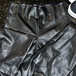 ZARA black leatherette pants